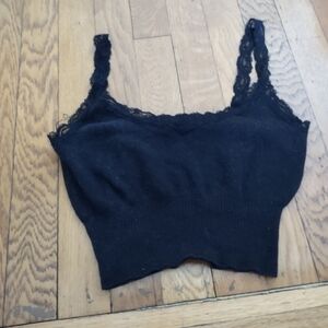 black lacy stretchy bralette fits like small see measurements in last two photos